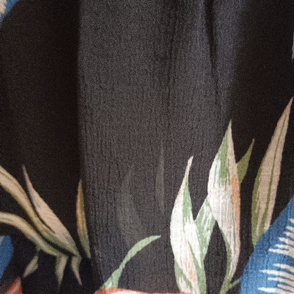Blue B Women's‎ Tropical Floral Off-Shoulder Ruffle Top Size Small Black Multi - Picture 8 of 15